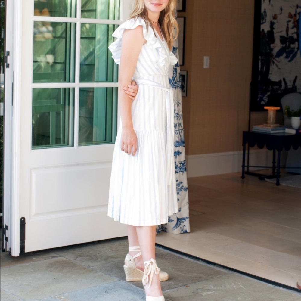 REBECCA TAYLOR STRIPED MIDI DRESS